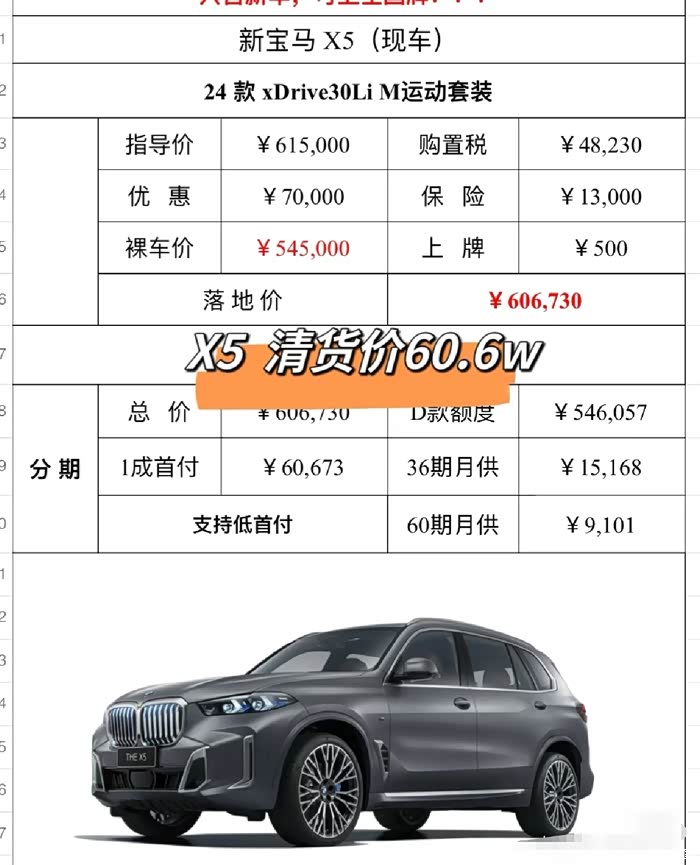 【宝马x53.0/宝马x530li费用多少】-第2张图片